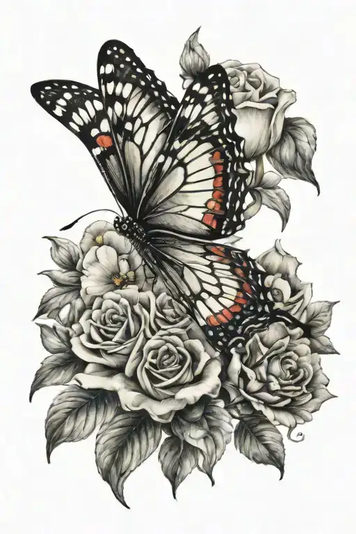 Flowers And A Butterfly Emerging Representing Imagination In Hon Or Of Mother