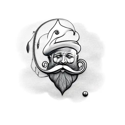 Old Sailor With Beard Fishing