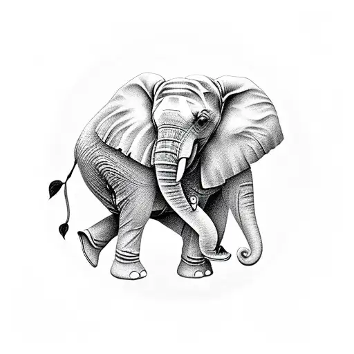 Elephant And Landscape