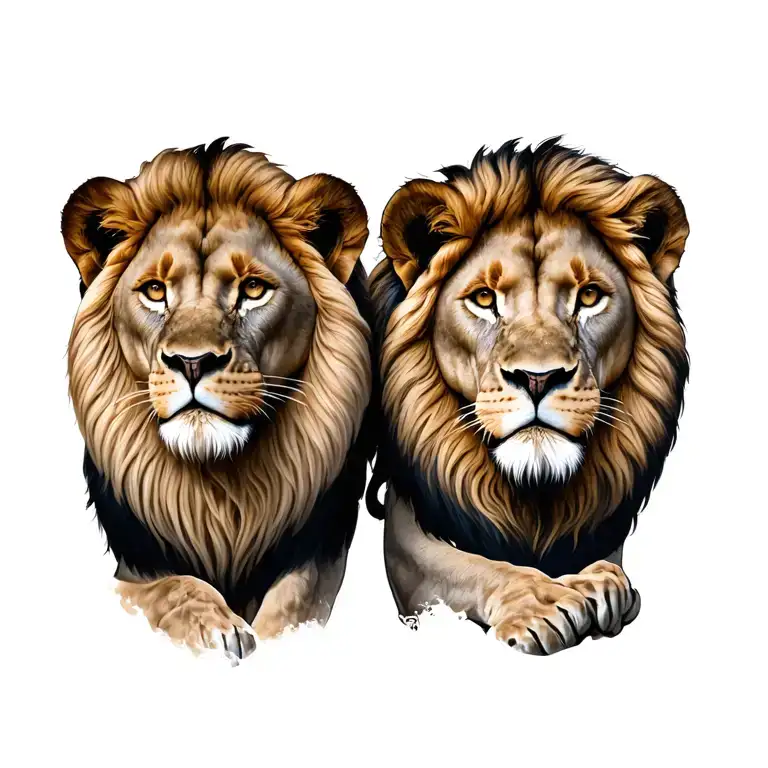 Father And Son Lions