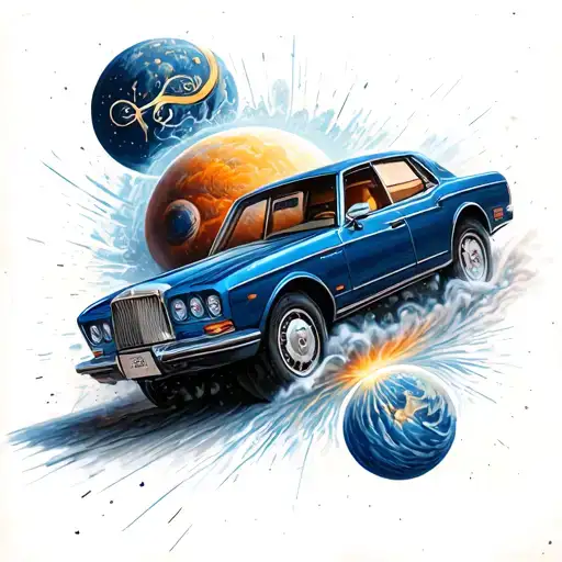 Car Pushing Through Space And Time Piece