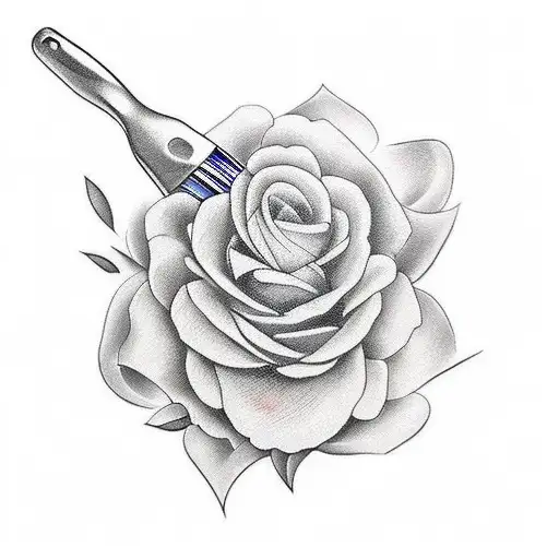Paint Brush Memorial Tattoo For Dad And Stepdad