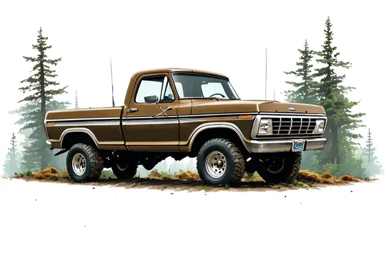 Nature Scene With An Old Ford F-150