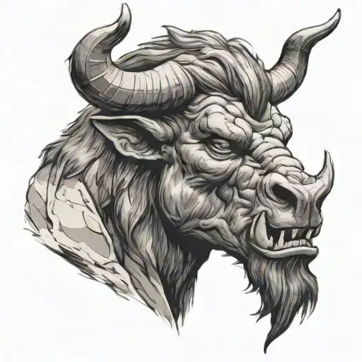 Angry Minotaur Head