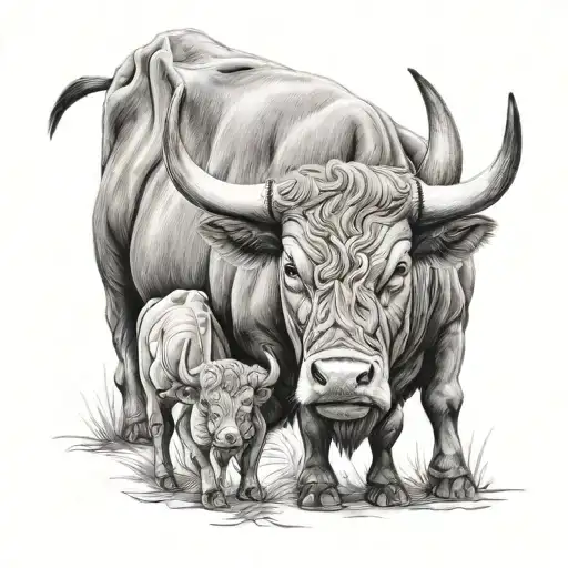 Wise Bull Father And Kid Taurus
