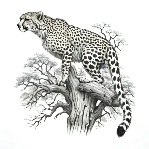 Cheetah Eagle Rock Tree