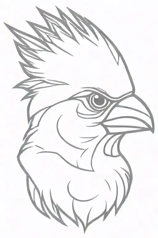 Flaming Cardinal Head Profile