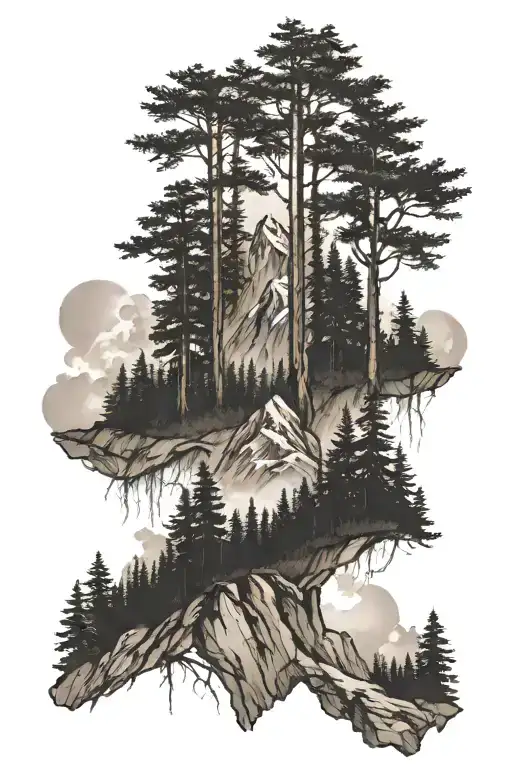 Forest And Mountain Range