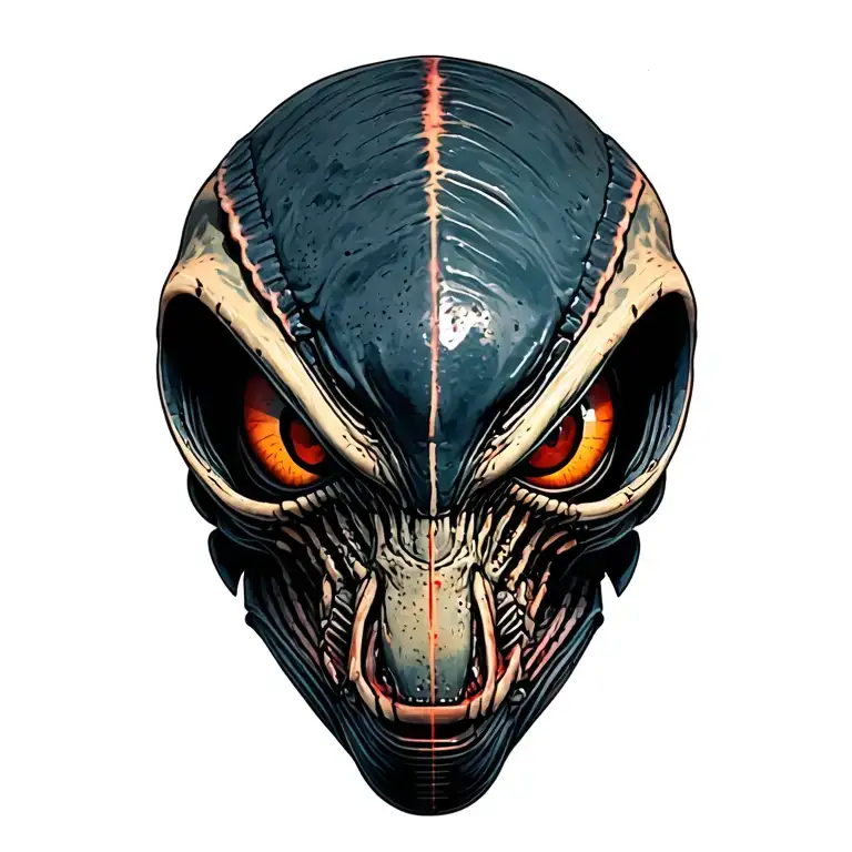 Xenomorph Head Looking Out From The Shoulder With A Cray Of Where The Eyes Would Be