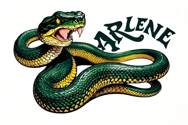 Snake With The Word Arlene Rapping Around It