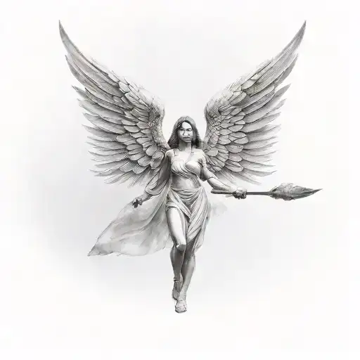 Female Guardian Angel With A Blurred Face