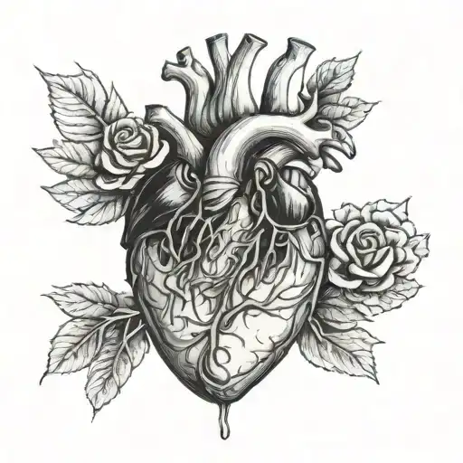 Anatomical Heart With Father And Son's Hand