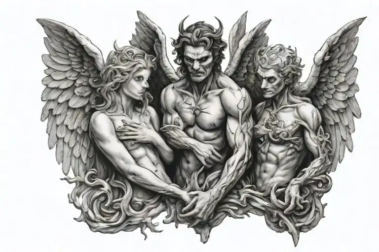 Angel And Devil Playing