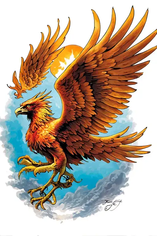 Phoenix With Deployed Wings