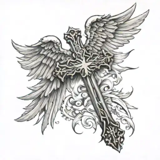 Cross With Angel Wings