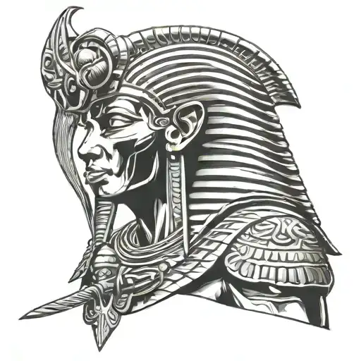 Egyptian God Ra Holdin His Sword