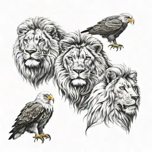3 Lions And 1 Eagle