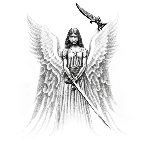 Aggressive Angel With A Sword
