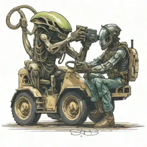 Alien Fights Marine In Forklift