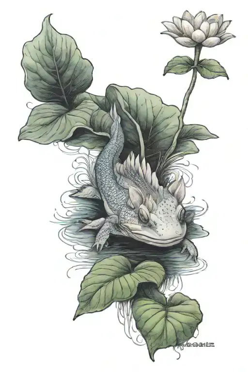 Axolotl Pond Lotus Flower