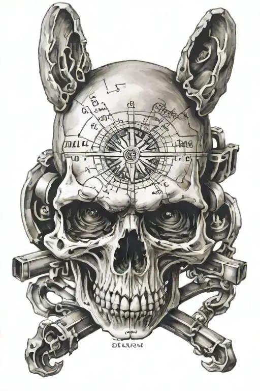 Skull Face With Coordinates