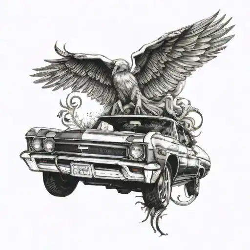1967 Chevrolet Impala With Angel Wings