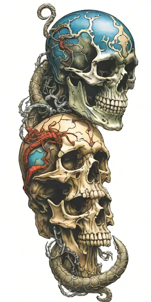 Color Skull And Scorpion