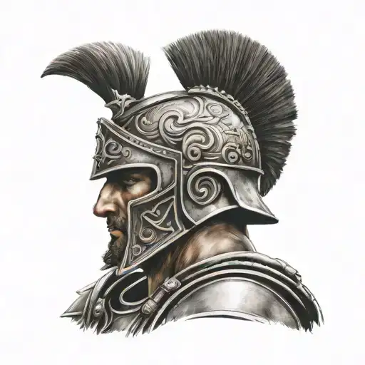 Roman Soldier Face And Armor