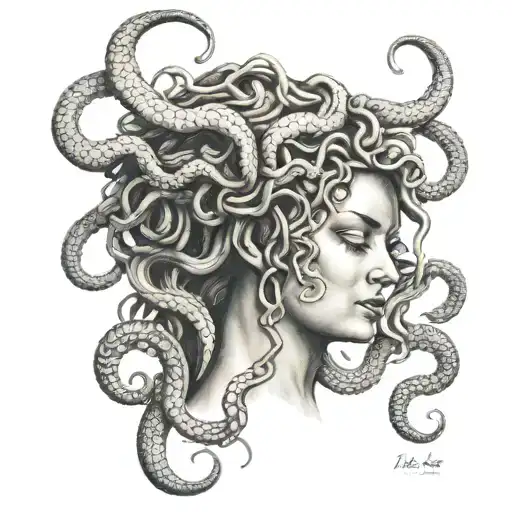 Medusa Holding A Head