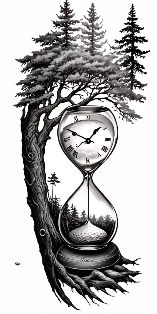 Family Tree And Forest And Hour Glass And Golf