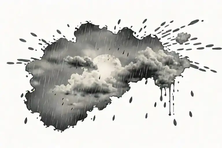 Rain With Cloud Circle Shape