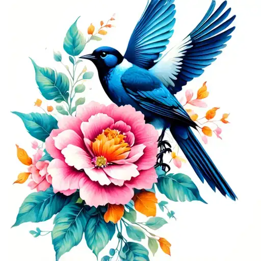 Floral With Bird