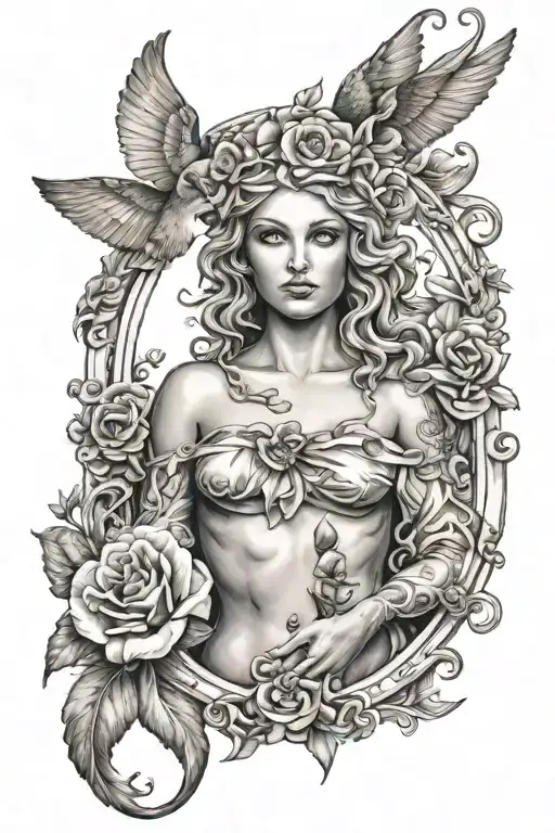 Beautiful Realistic Facing Forward Full Body Aphrodite