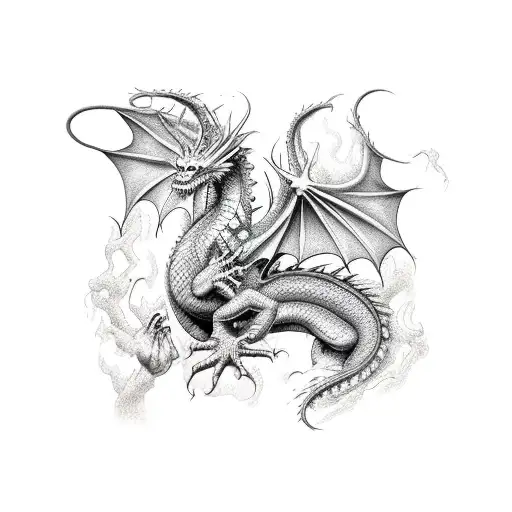 Dragon Breaking Through Skin