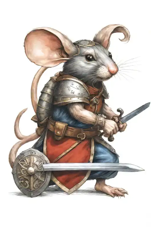 A Fierce Warrior Mouse Wielding A Sword And Shield In Battle
