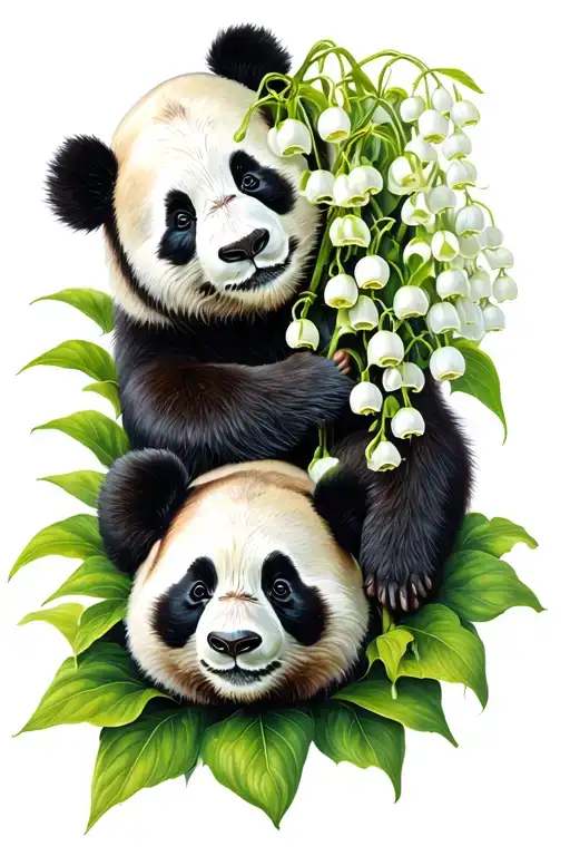 Panda And Lily Of The Valley Flower