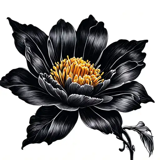 Minimalist Asian Flower Tattoo Design
