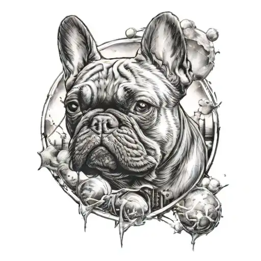 French Bulldog On A Planet