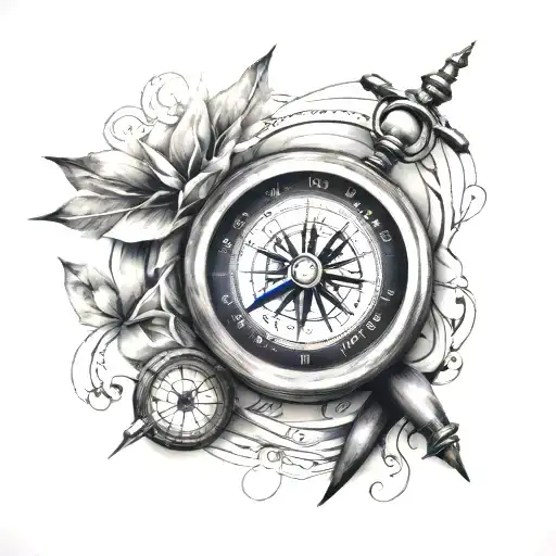 Compass And Diabetes Ribbon