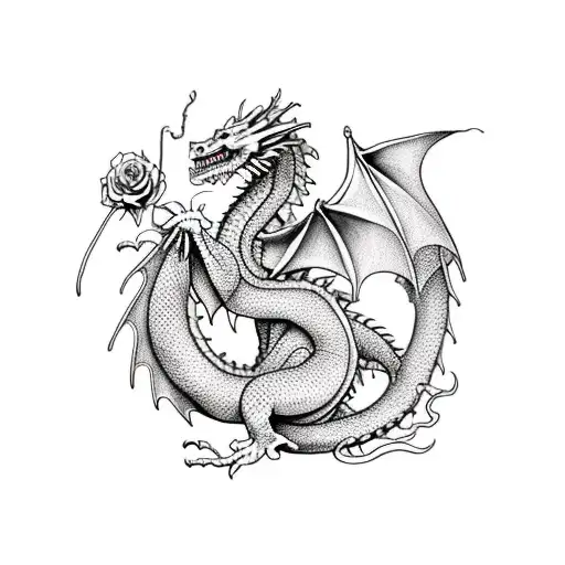 Dragon With Roses Hip