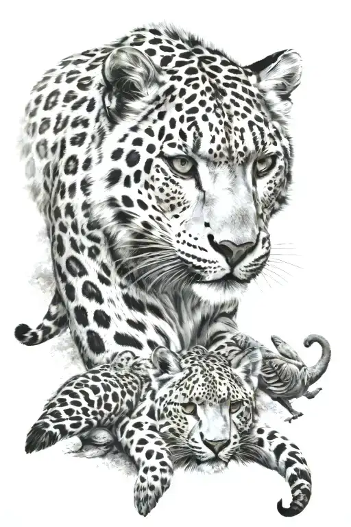 Snow Leopard Head Elephant Birds Flying