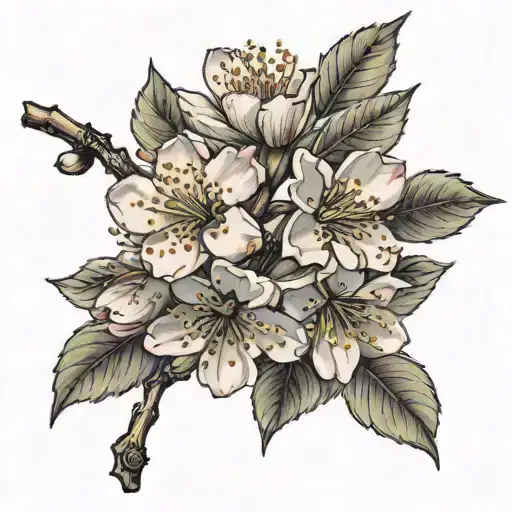 Cherry Blossom Branch Representing A Different