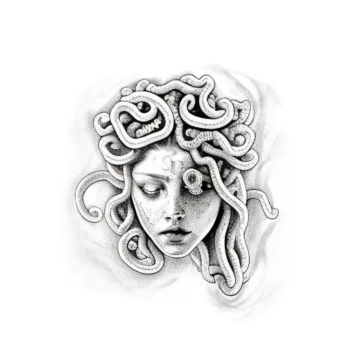 Medusa With Poseidon Head In Her Hand
