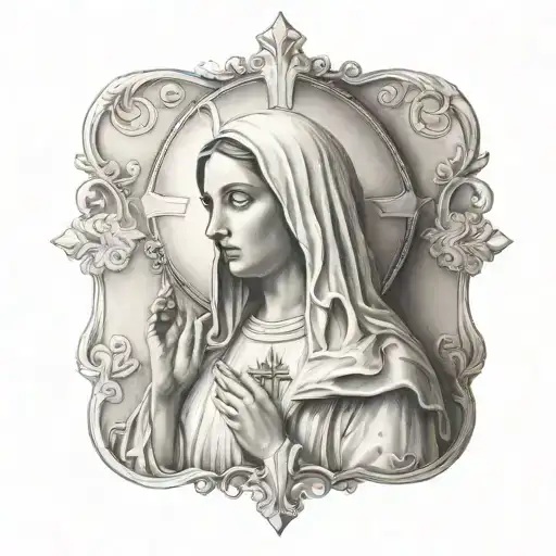 Cross With Virgin Mary