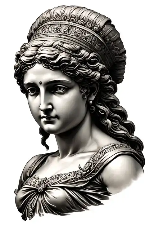 Athena With Realistic Sexy Beautiful Statue Design For