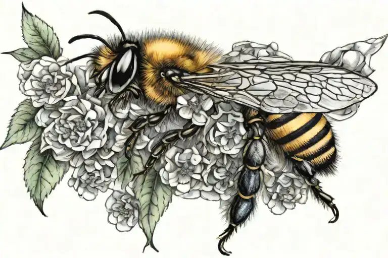 Bee With Honeycomb