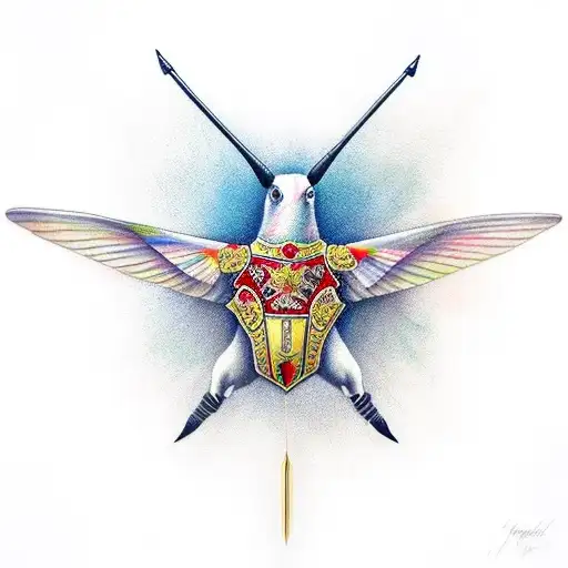 Matador On A Bull With Hummingbirds