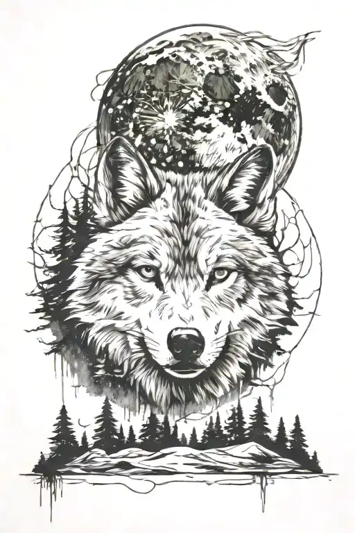 Mt Forest Wolve Moon Rising