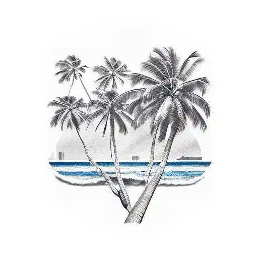 Palm Tree Beach Kobe Bryant Skyline