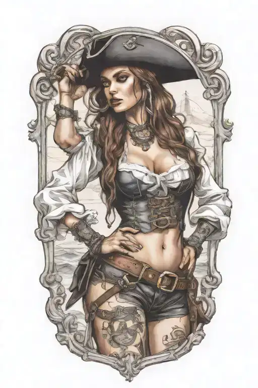 Super Real Sexig Pirate Woman Standing Posing